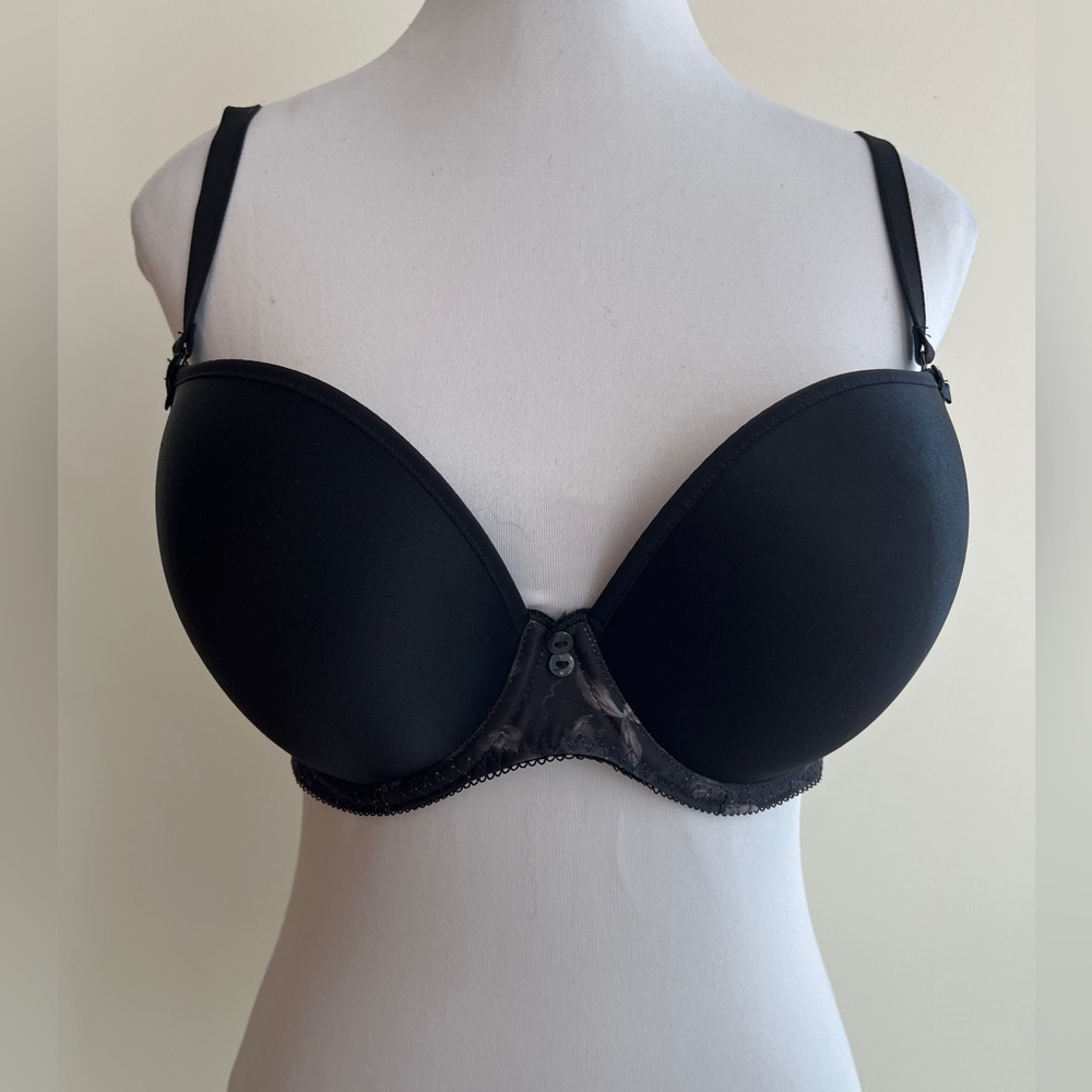 FREYA Deco Shape Black Moulded Multiway Bra Removable Straps Size US 32F